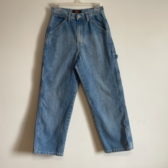 90s Carpenter Jeans 7/8 Blue Straight Route66 Y2K Skate Loose Grunge Alt Norm - Picture 2 of 13
